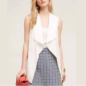 Anthropologie Elevenses White Jacket Vest Size XS